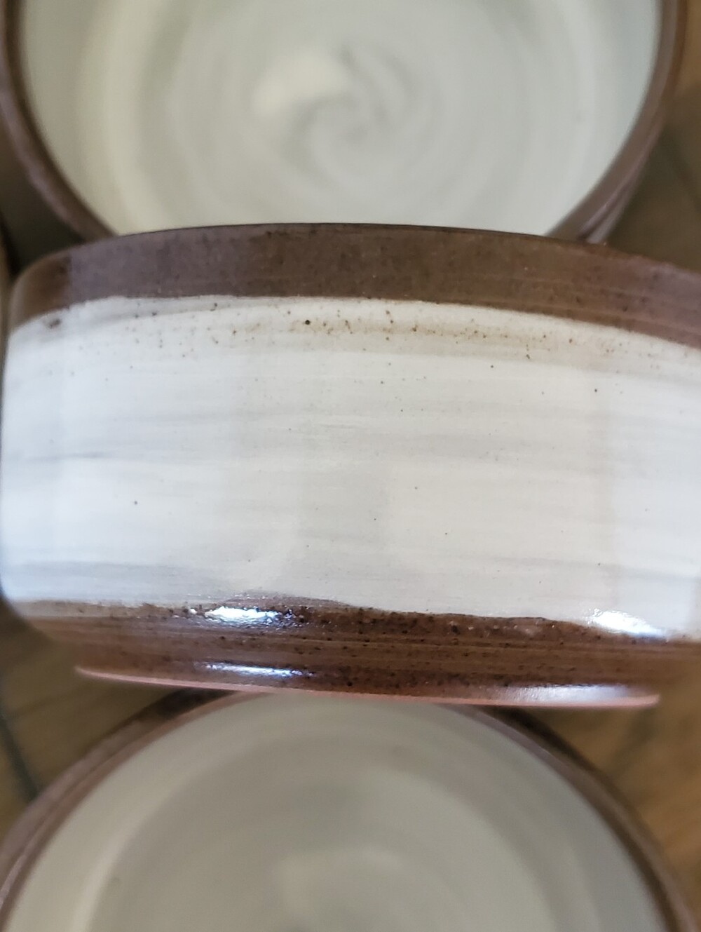 Dash of That Tracey White Brown Stoneware Bowls Set of 4 - Picture 10 of 10